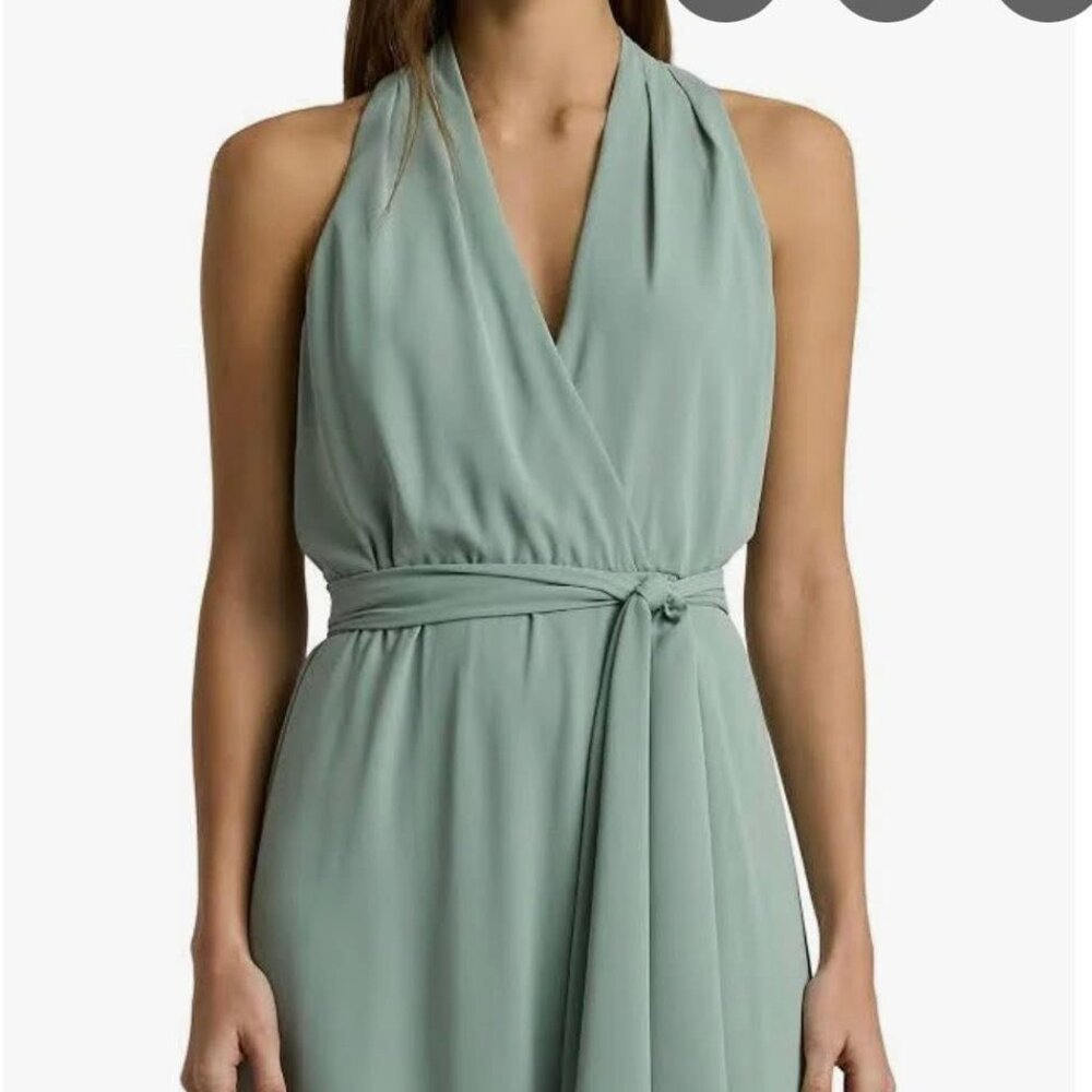 LAUREN RALPH LAUREN Belted Halter Dress MSRP $195 , Sizes, 14